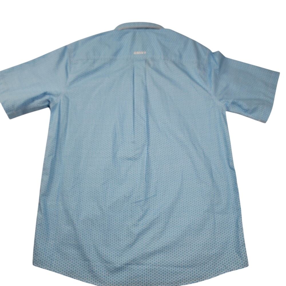 Ariat Shirt Mens Med Blue Simeon Classic Fit Short Sleeve Button Up Western 946 - Picture 2 of 10